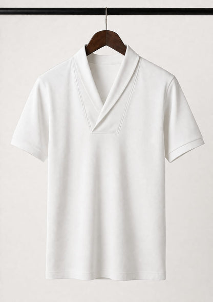 RISEO DRAPE COLLAR TEE