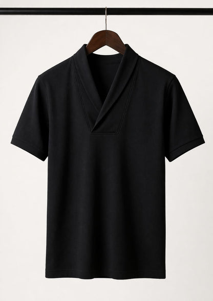RISEO DRAPE COLLAR TEE